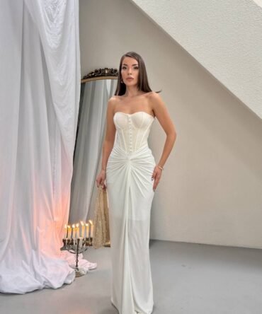 LUNA KORSE DETAYLI MAXİ ELBİSE